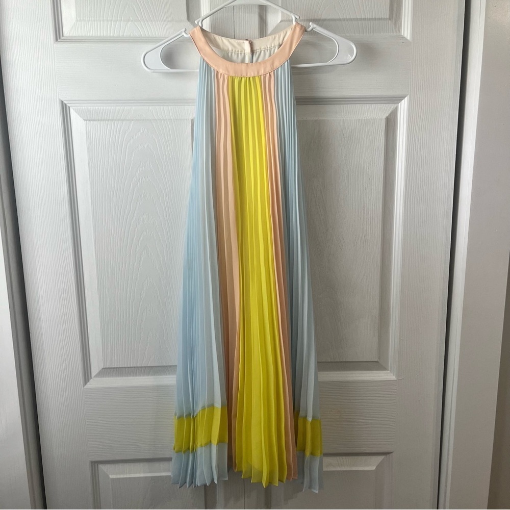 Ted Baker Lellia Colour Block  dress Light Blue Ted Size 2 - Picture 3 of 6